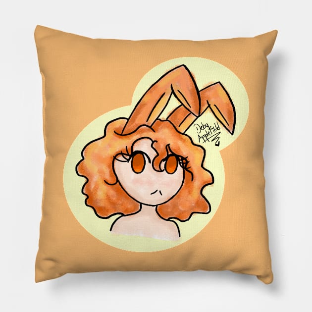 Bunny Girl Pillow by DebyApplefield