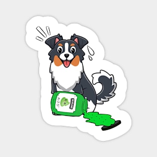 Funny collie Dog Spilled Wasabi Sauce Magnet