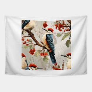 North American Birds - Woodpecker Tapestry