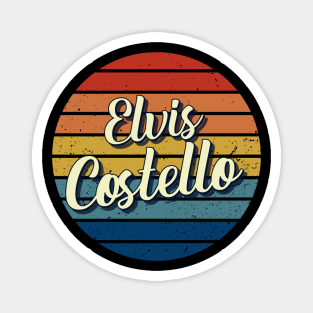 Elvis Costello Vintage Retro Circle Magnet