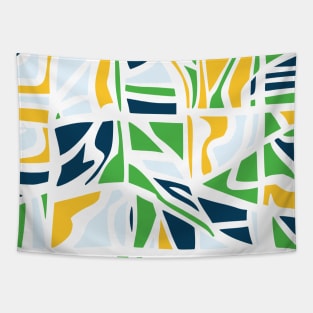 Fractions Yellow Green Blue Abstract Art Tapestry