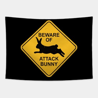 Beware of Attack Bunny Tapestry