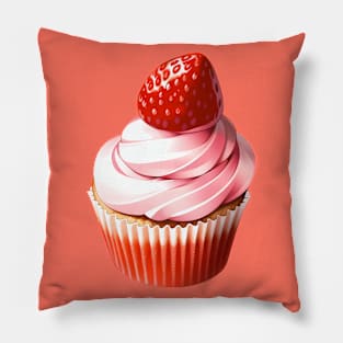 Sweet Strawberry Cupcake Pillow