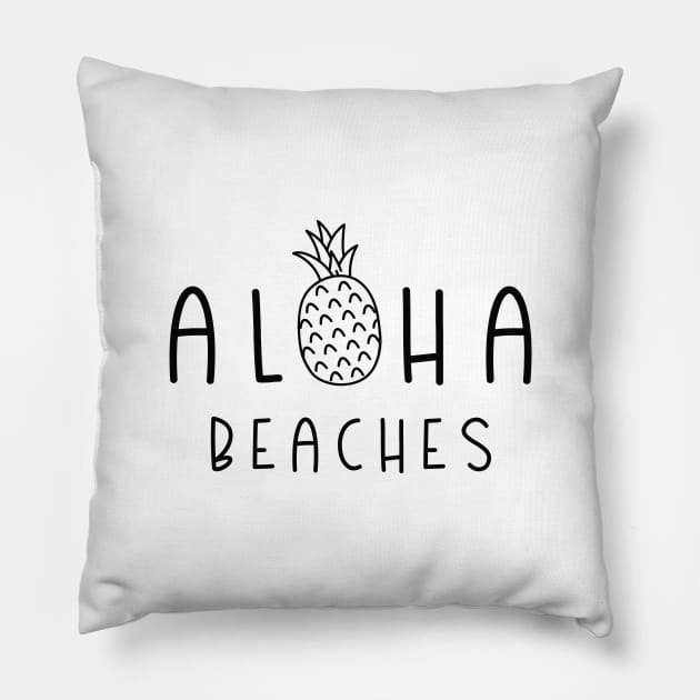 Aloha Beaches Pillow by LuckyFoxDesigns