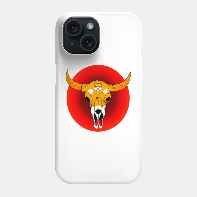 Shiba Skull Phone Case by LalART Shop