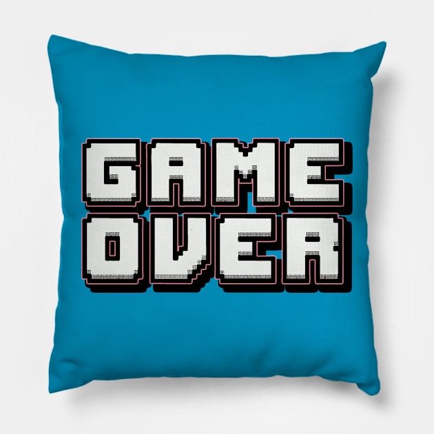 Game Over Retro Pixel Art Pillow by Issho Ni