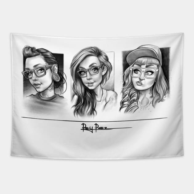 Throwing shade Tapestry by Reypaez