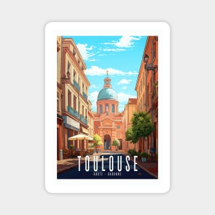 Affiche Toulouse - France - illustration Magnet