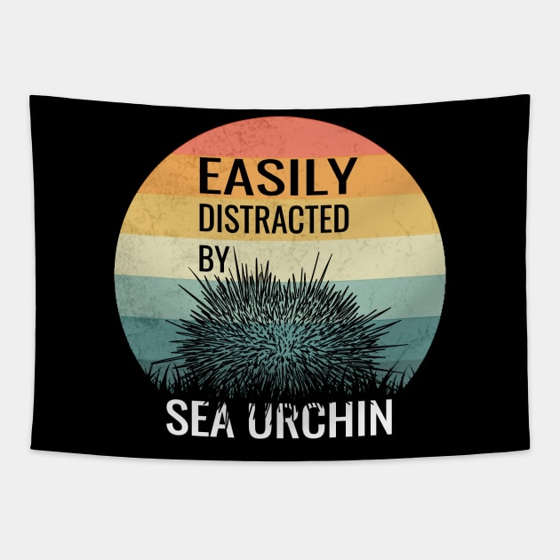 Sea urchin Retro Funny & humor Sea urchins Cute & Cool Art Design Lovers Tapestry by zyononzy