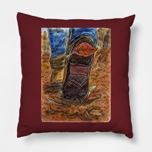 Autumn Vibes with Fallen Leaves Pillow by Mila-Ola_Art