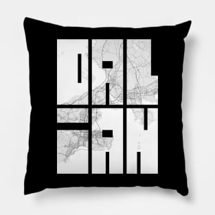 Dalian, Liaoning, China City Map Typography - Light Pillow