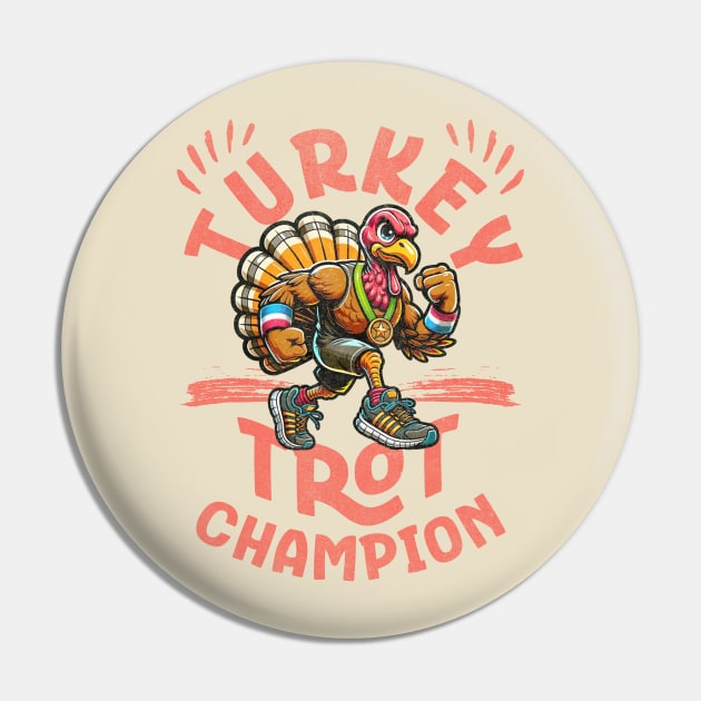 Turkey Trot Champion Thanksgiving Running Pin by Contentarama