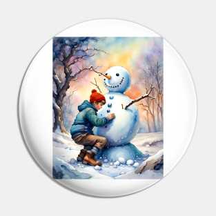 Building a snowman Pin