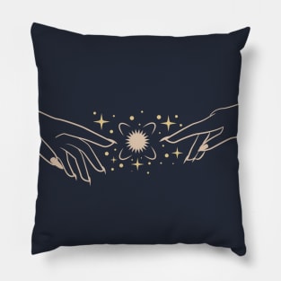 Aesthetic line art hands Pillow