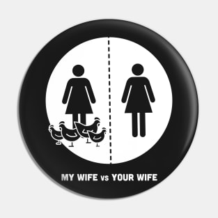 My Wife | Funny Chicken Farmer Design Pin