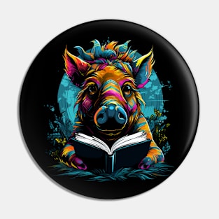 Warthog Reads Book Pin