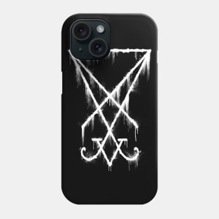 Lucifer Sigil - The Devil's Symbol White Grunge Phone Case