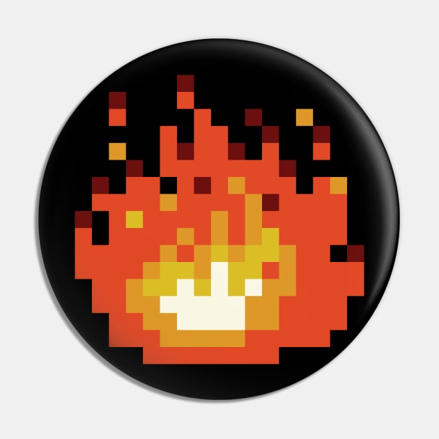 8-bit Orange Fire Pin by Eugene and Jonnie Tee's