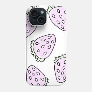 Cute Pink Doodle Strawberries Pattern, made by EndlessEmporium Phone Case