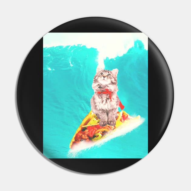 Kitty Cat Surfing Taco Pin by Random Galaxy