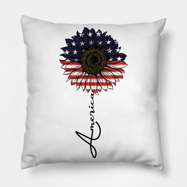 american sunflower Pillow by Samphelinshop