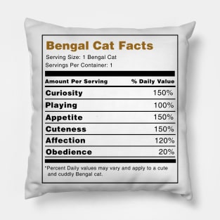 Bengal Cat Facts Pillow