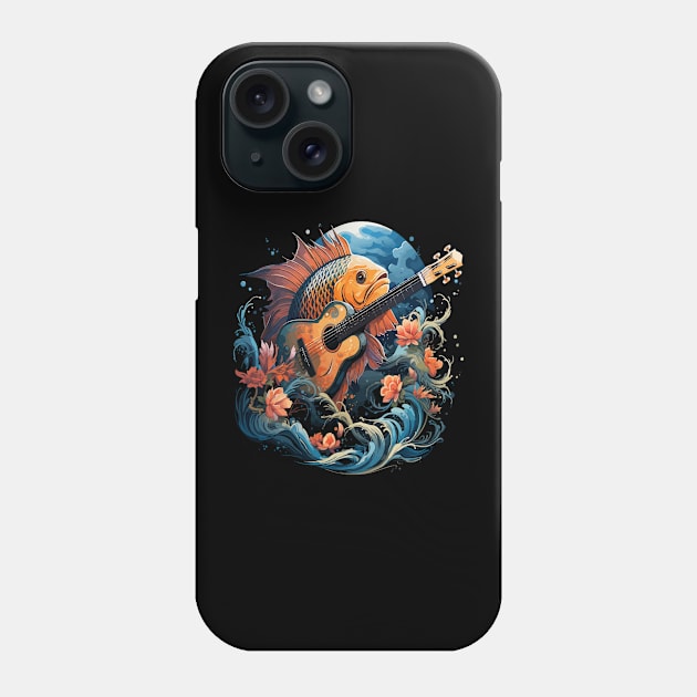 Angelfish Playing Guitar Phone Case by JH Mart