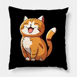 Happy cat #cat #kitty Pillow