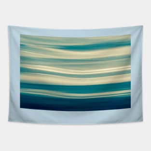 Retro effect coastal abstract wavy clouds over horizon Tapestry