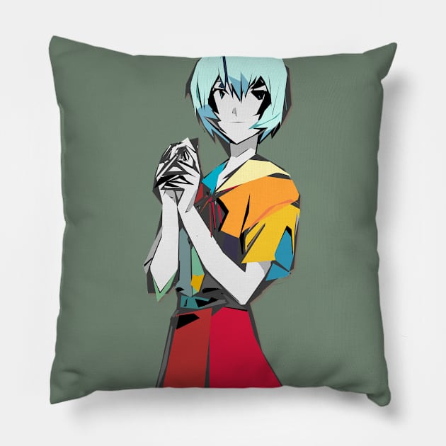 Rei Eclectic Geometric: Original Rendering from Neon Genesis Evangelion Pillow by Unicorn Formula