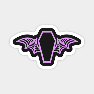 Batwing Coffin - Lavender on Black Magnet