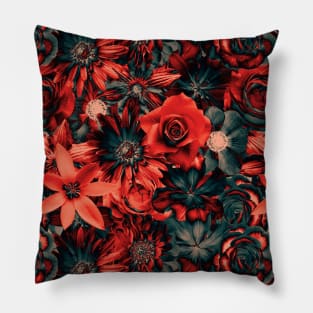 Dazzling Flowers - Red Passion - Enchanted Flowers Pillow