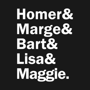 Funny Names x The Simpsons (Homer, Marge, Bart, Lisa, Maggie) T-Shirt