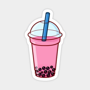 Strawberry Bubble Tea Magnet