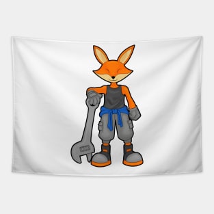 Fox as Mechanic with Spanner Tapestry