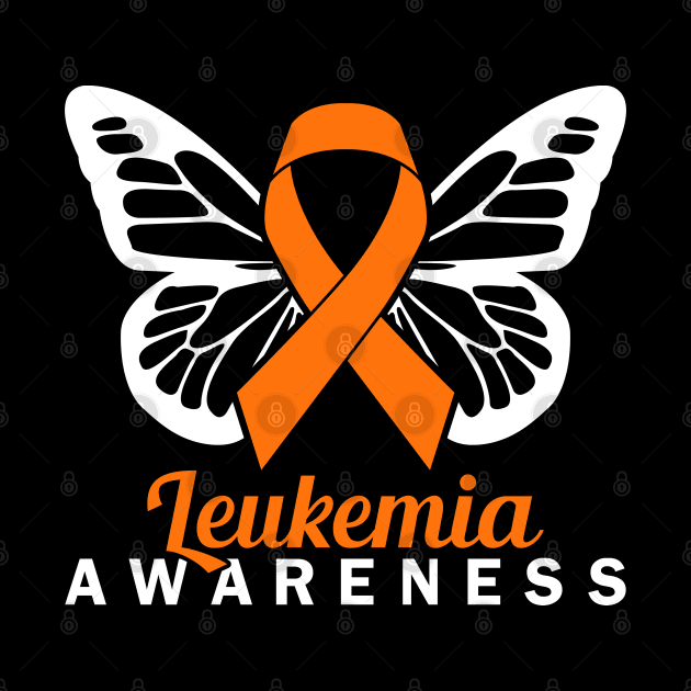 ORANGE RIBBON LEUKEMIA BUTTERFLY by JWOLF