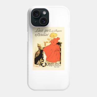 Lait Pur Sterilise Sterilized Fresh Milk Advertisement  by Steinlen 1894 Vintage French Phone Case