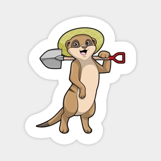 Meerkat as Farmer with Shovel Magnet