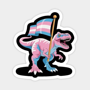 Transgender Dinosaur T-Rex Trans LGBT Pride Flag Pronouns Magnet