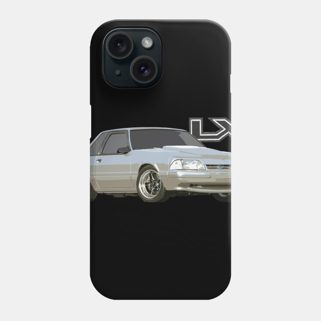 Mustang GT 5.0L V8 FoxBody Cobra SVT LX Edit Phone Case by cowtown_cowboy