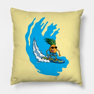 Cool pineapple surfing in the ocean Pillow