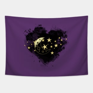 Crescent Moon and Stars Tapestry