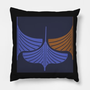 Viking Longship Blue Pillow