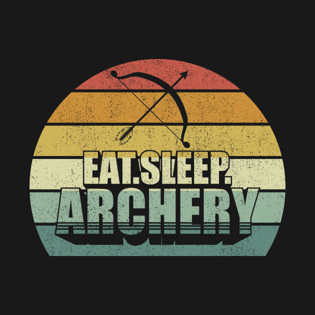 Discover Vintage Retro Eat Sleep Archery Bow Hunting Archer Gift - Archery - T-Shirt