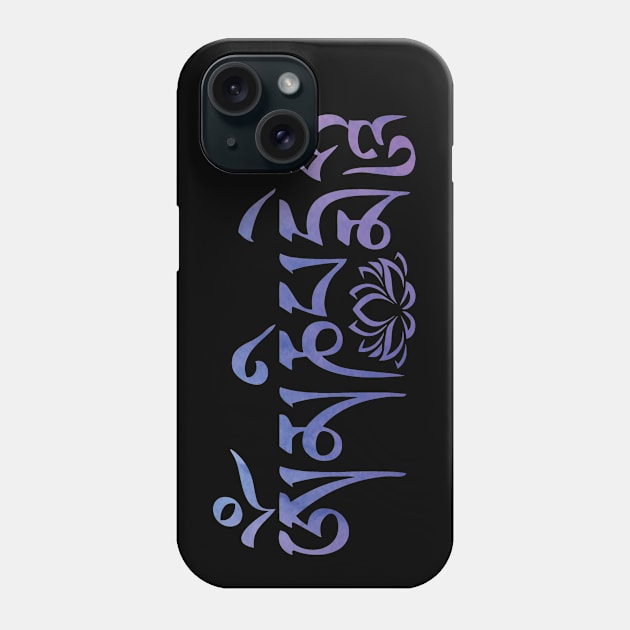 Om Mani Padme Hum Watercolor Purple Phone Case by Taylor