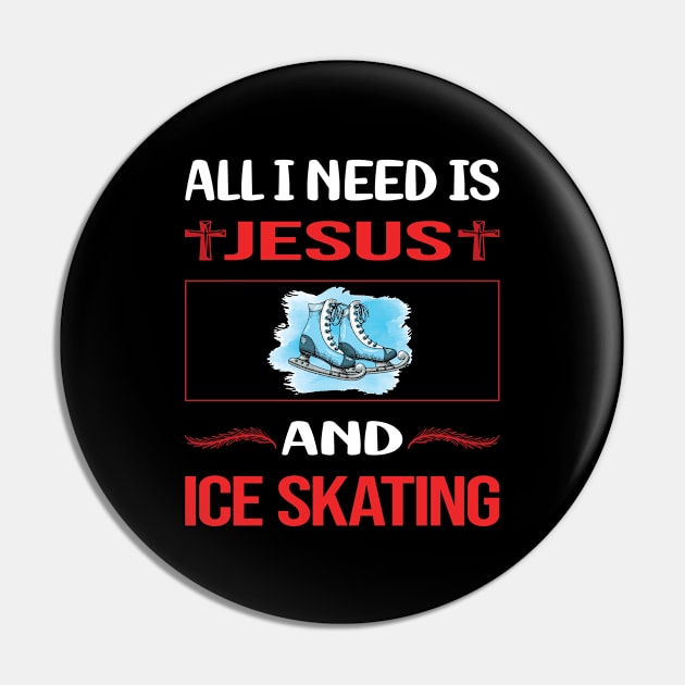 Funny Jesus Ice Skating Skate Skater Pin by Happy Life