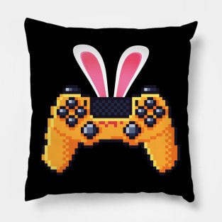 Game Controller Bunny Easter Video Gaming Gamer Pixel art Pillow