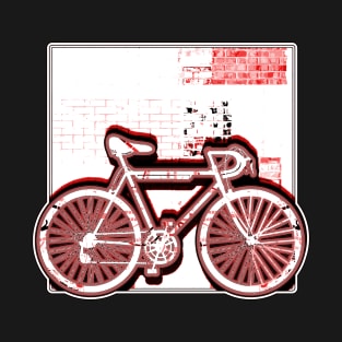 Ten Speed Bicycle Against The Wall In Red T-Shirt