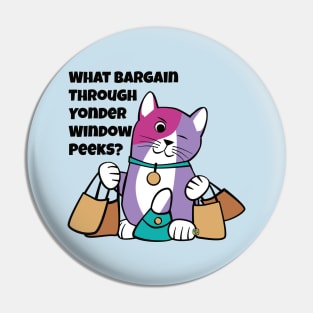 Shakespeare Shopping Cat Pin