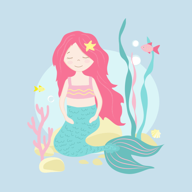 Cute Mermaid Under the Sea by in_pictures